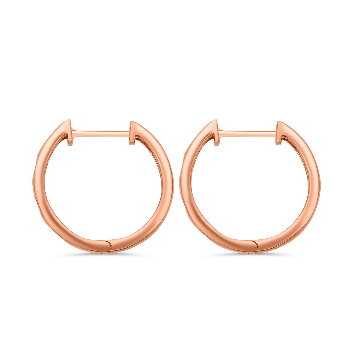 LIMITED EDITION - Natural Pink Diamond Hoop Earrings with Hoop in Vermeil Rose Gold Plated Sterling Silver