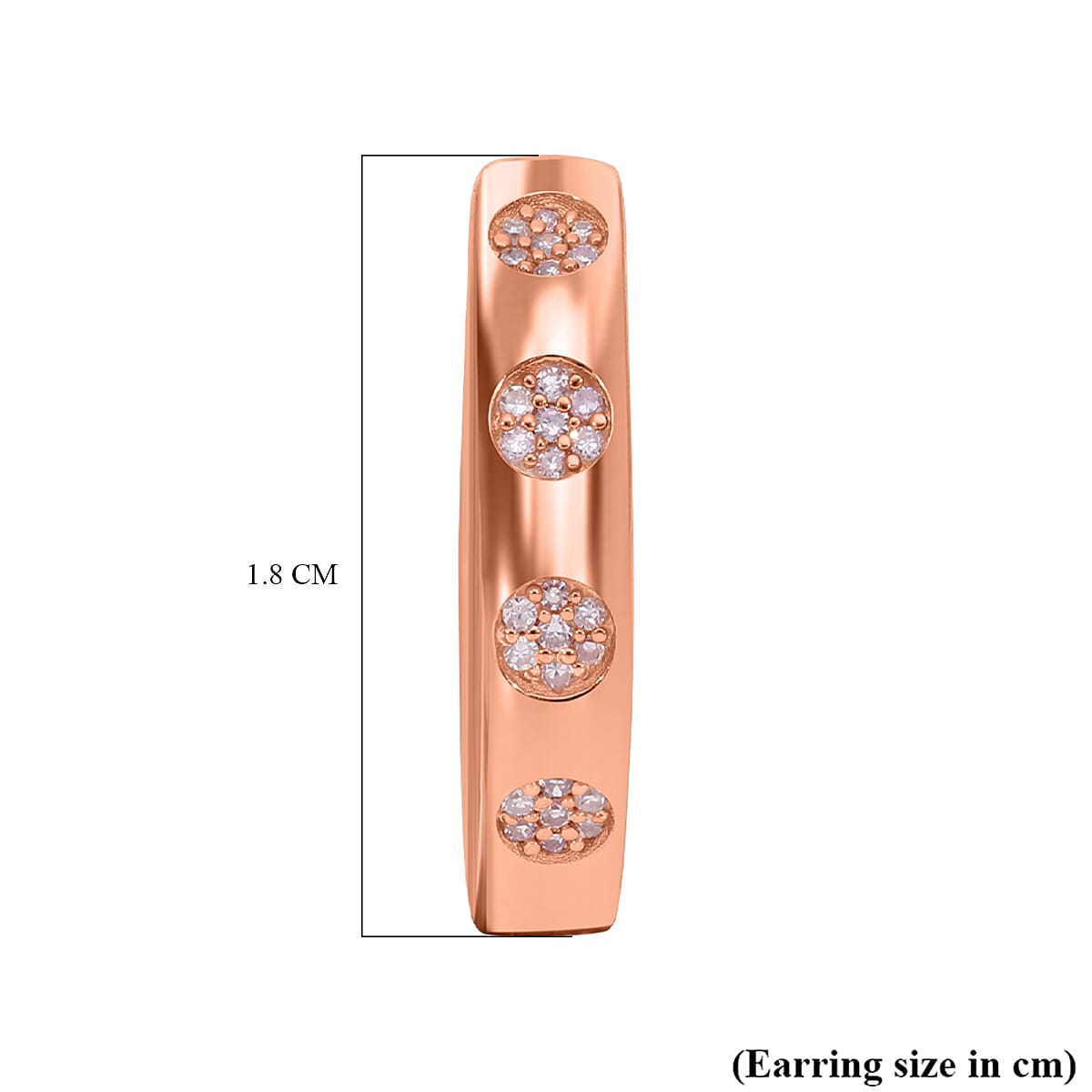 LIMITED EDITION - Natural Pink Diamond Hoop Earrings with Hoop in Vermeil Rose Gold Plated Sterling Silver