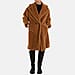 Drop Shoulder Oversized Teddy Bear Coat - Brown