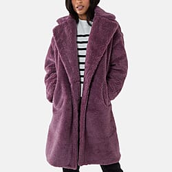 Drop Shoulder Oversized Teddy Bear Coat - Brown