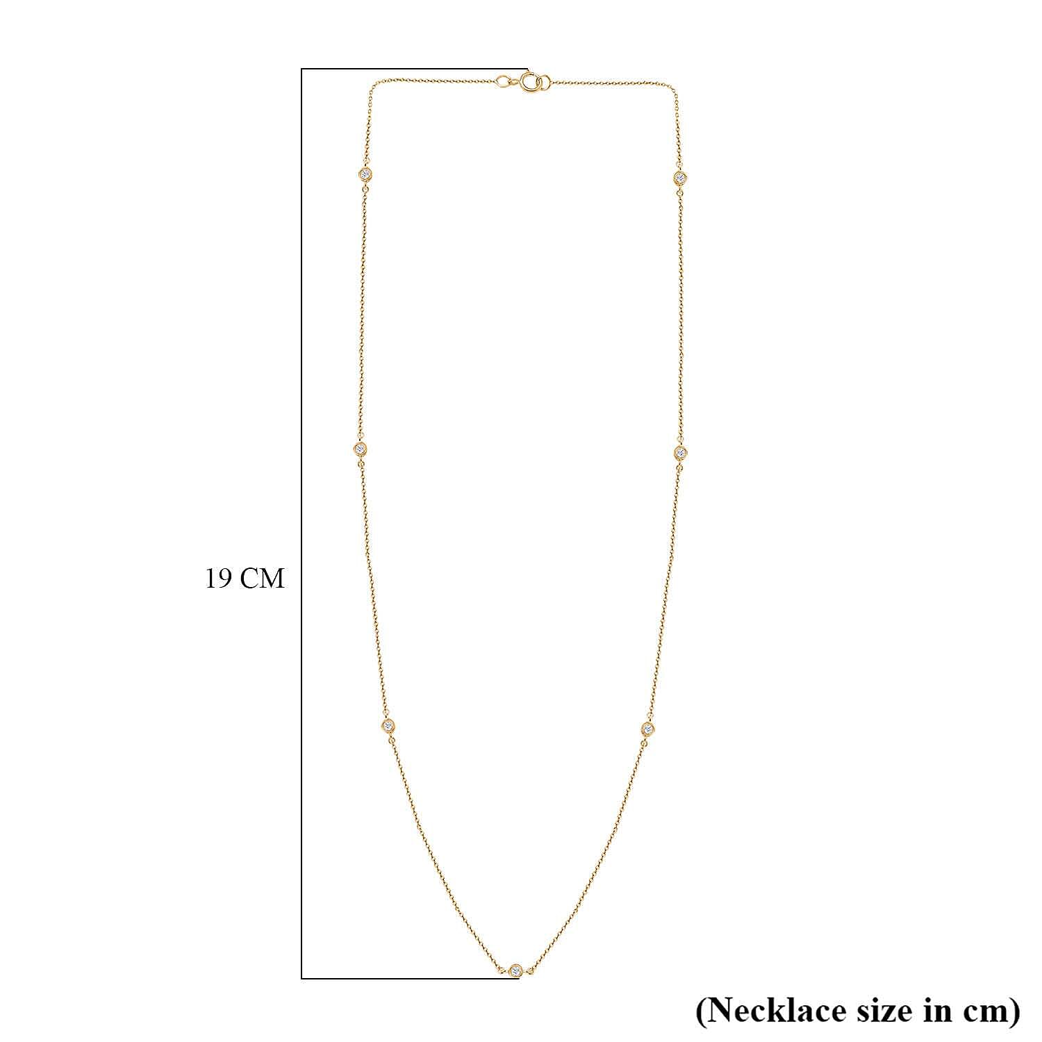 New York Closeout - Designer Inspired Diamond (I1-I2) Station Necklace in 14K Yellow Gold (Size - 18)