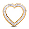 9K Yellow Gold White Diamond Heart Pendant 0.51 Ct.