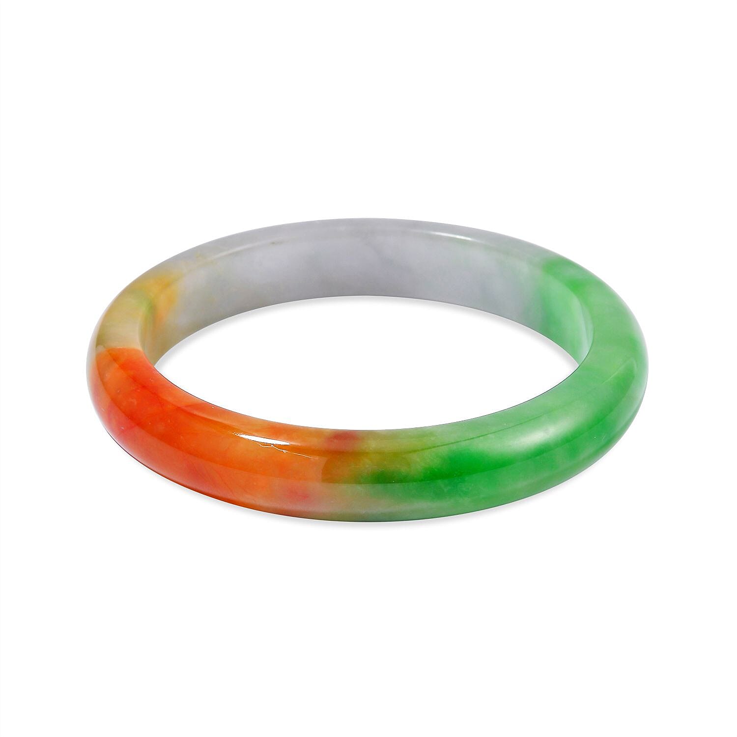 Tri Colour Chameleon Jadeite Bangle (Size 7.5) 210.00 Ct