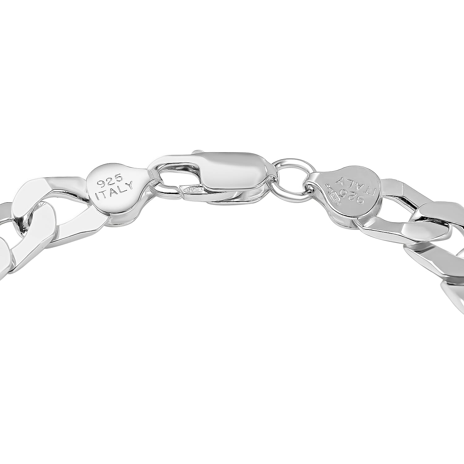 Hatton Garden Close Out Deal - Sterling Silver Flat Squared Curb Bracelet (Size - 8), Silver Wt. 19.20 Gms