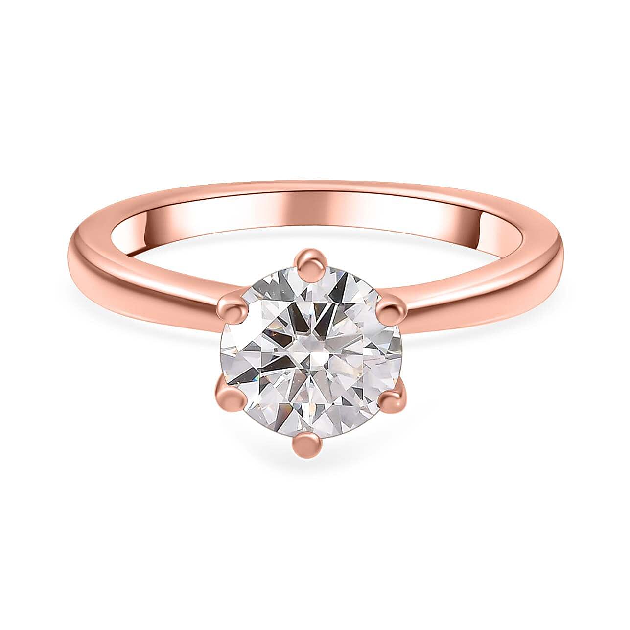Moissanite Solitaire Ring in Sterling Silver