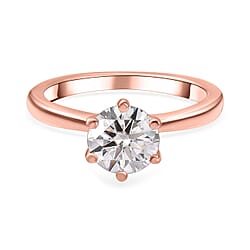 Moissanite Solitaire Ring in Sterling Silver