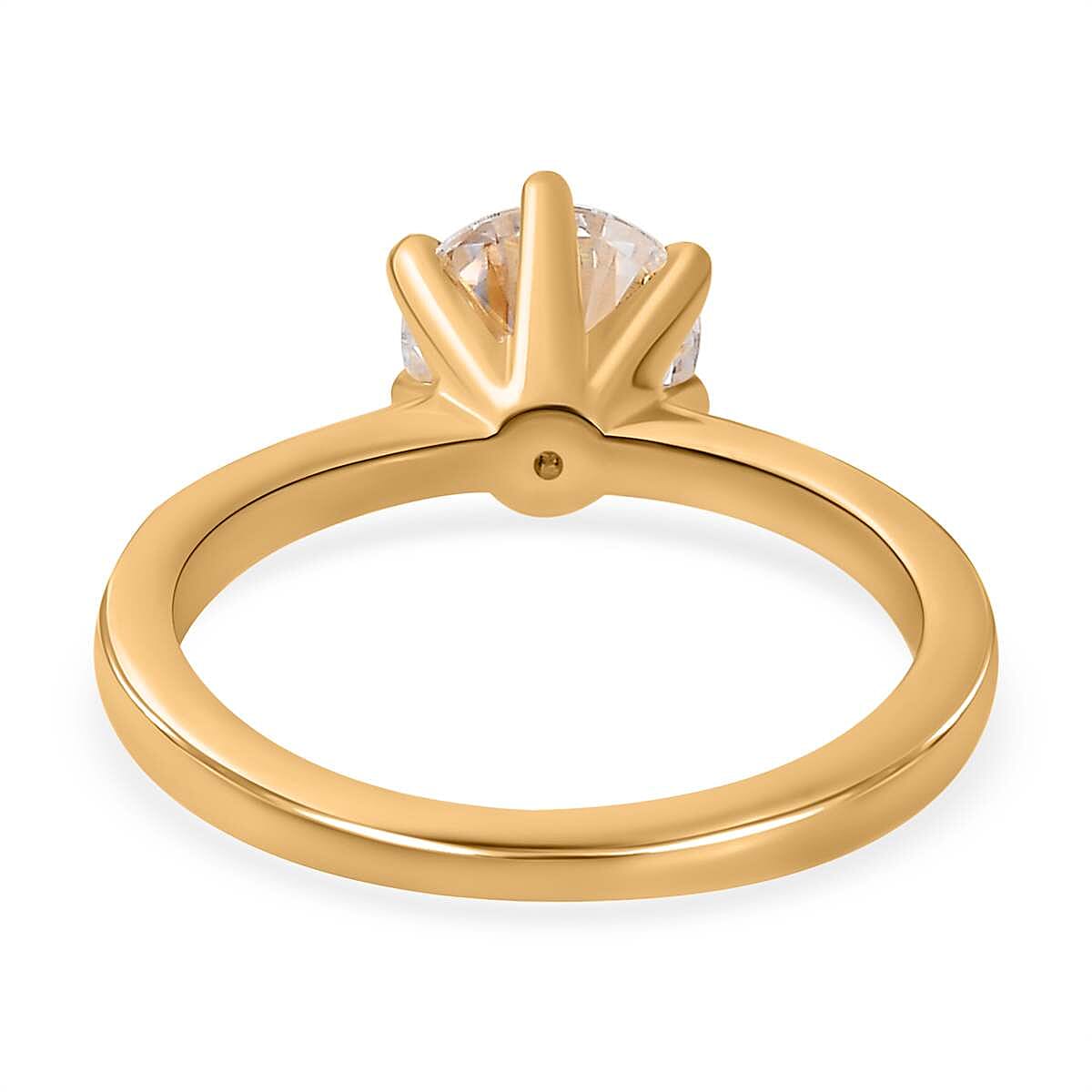 Moissanite Solitaire Ring in Sterling Silver