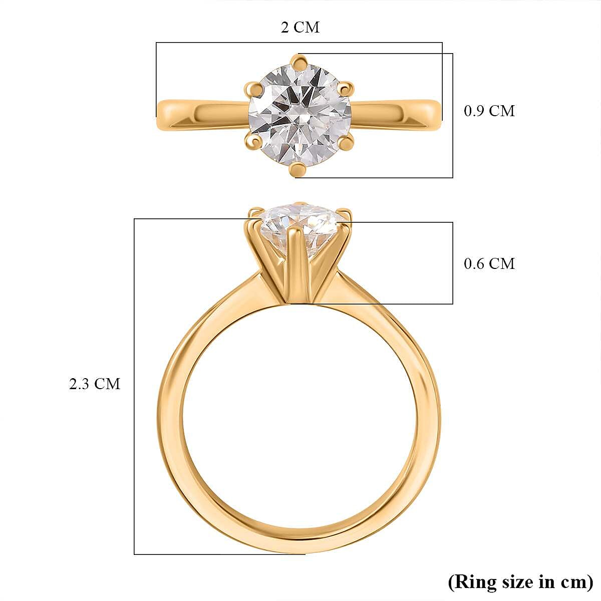Moissanite Solitaire Ring in Sterling Silver
