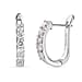 Moissanite J Hoop Half Hoop Earring in Platinum Overlay Sterling Silver 1.00 ct 1.050 Ct.