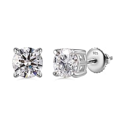 Moissanite Solitaire Stud Earrings in 18K Vermeil Yellow Gold Plated Sterling Silver 1.14 Ct.