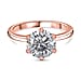 Moissanite Solitaire Ring in Sterling Silver