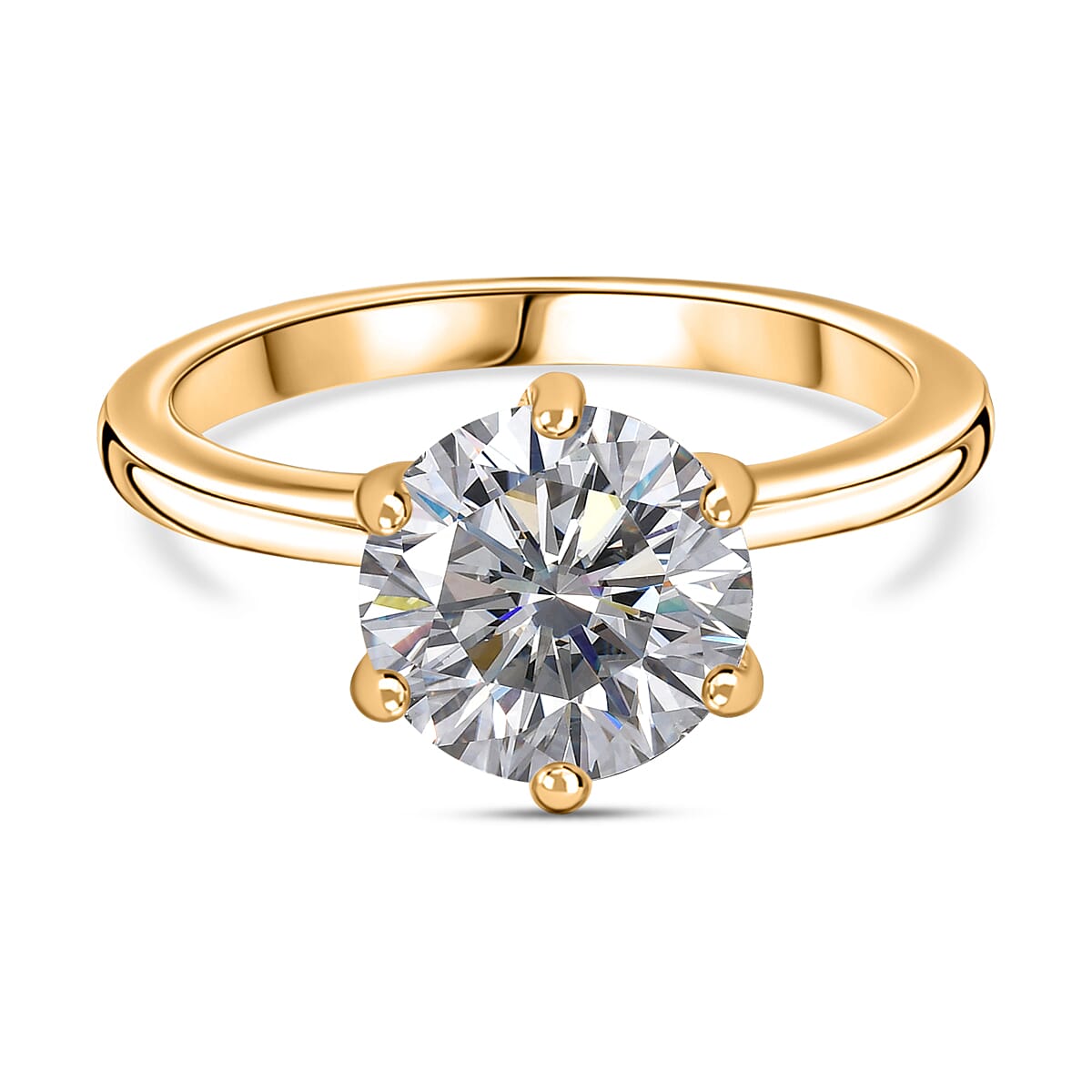 Moissanite Solitaire Ring in Sterling Silver