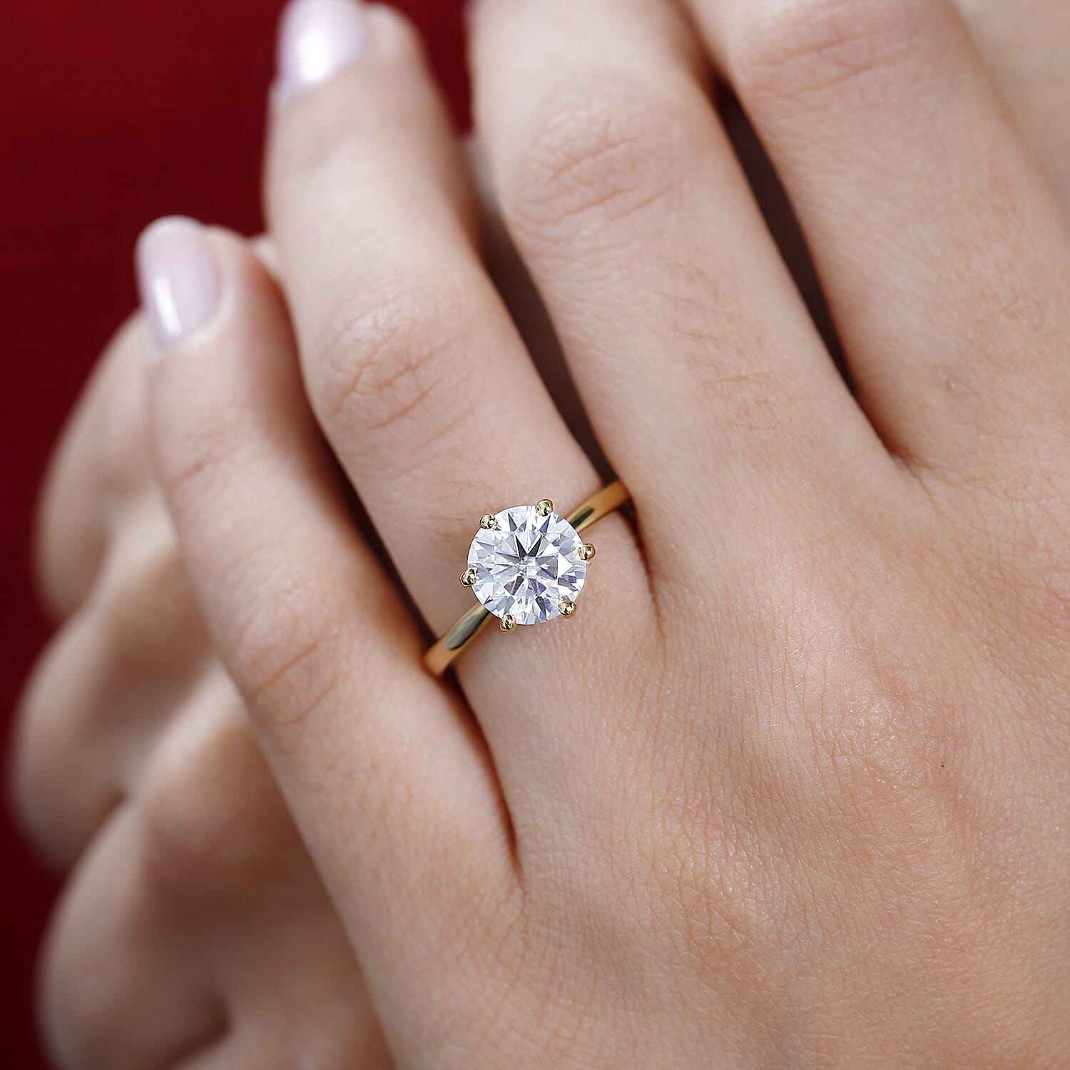 Moissanite Solitaire Ring in Sterling Silver