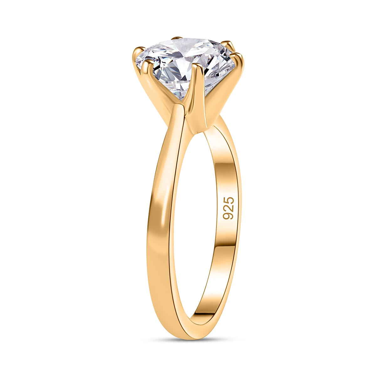 Moissanite Solitaire Ring in Sterling Silver