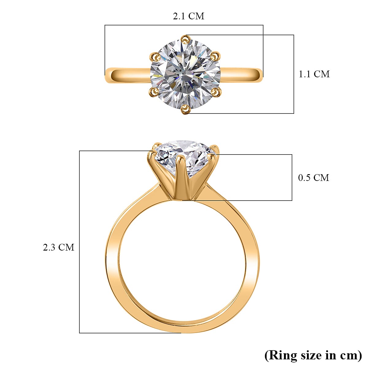 Moissanite Solitaire Ring in Sterling Silver