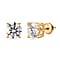 Moissanite Solitaire Stud Push Post Earring in Vermeil RG Sterling Silver 2.40 ct