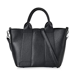 Genuine Leather Solid Bag with Long Shoulder Strap