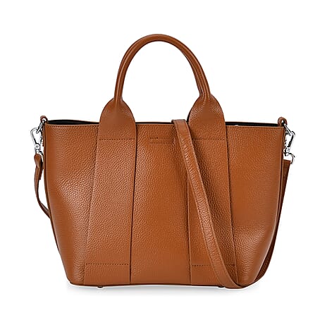 Closeout Buy - Genuine Leather Solid Bag with Long Shoulder Strap (120 cm) - Tan