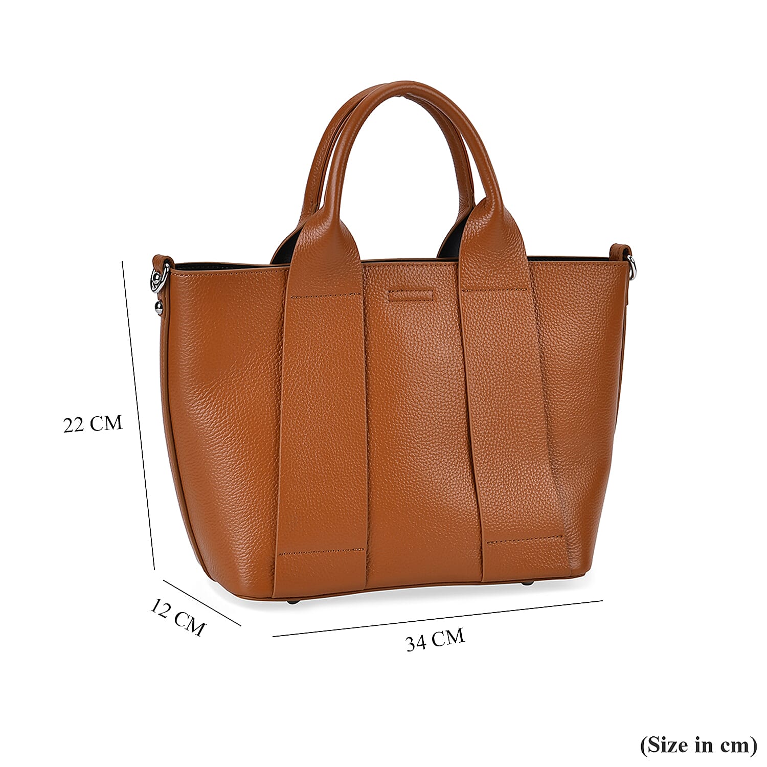 Closeout Buy - Genuine Leather Solid Bag with Long Shoulder Strap (120 cm) - Tan