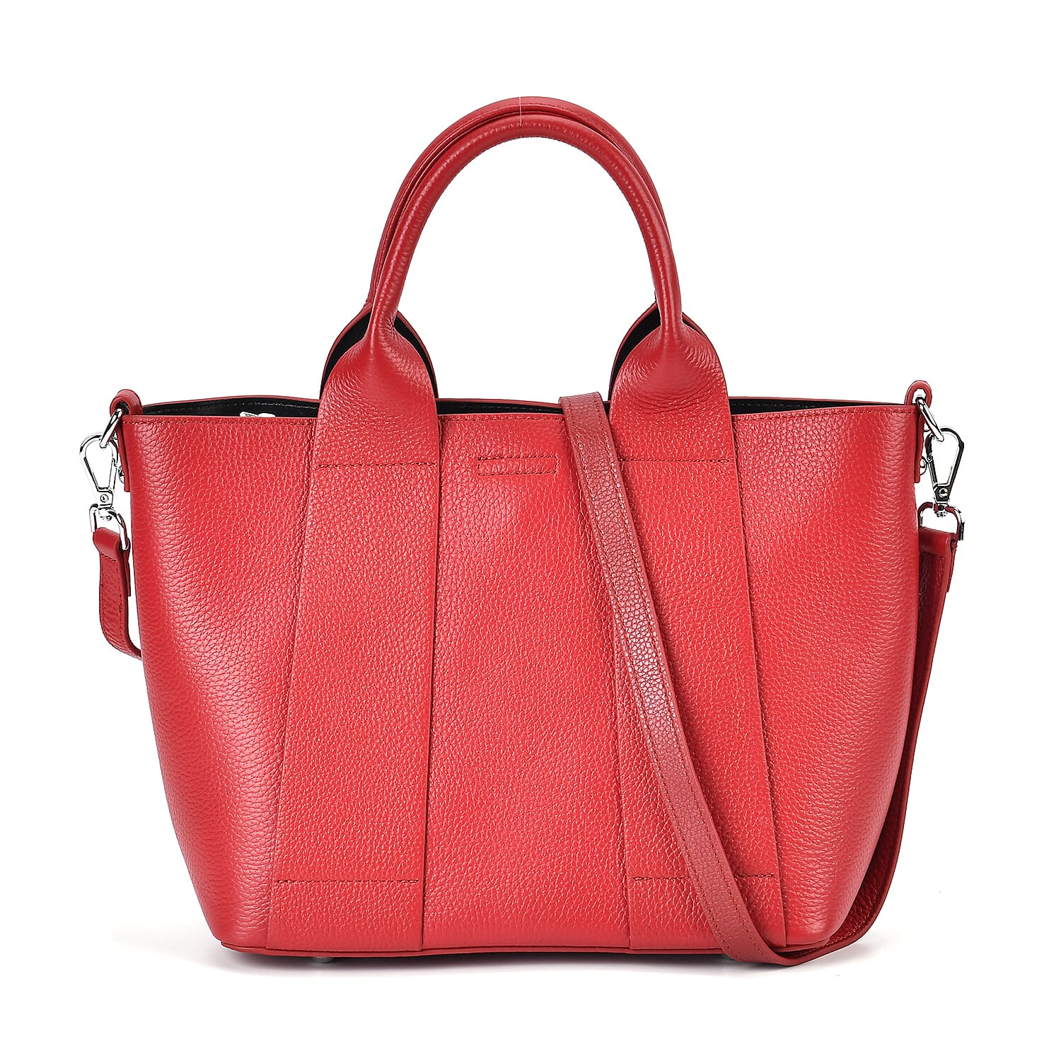 Closeout Buy- Genuine Leather Solid Bag with Long Shoulder Strap (120 cm) - Burgundy