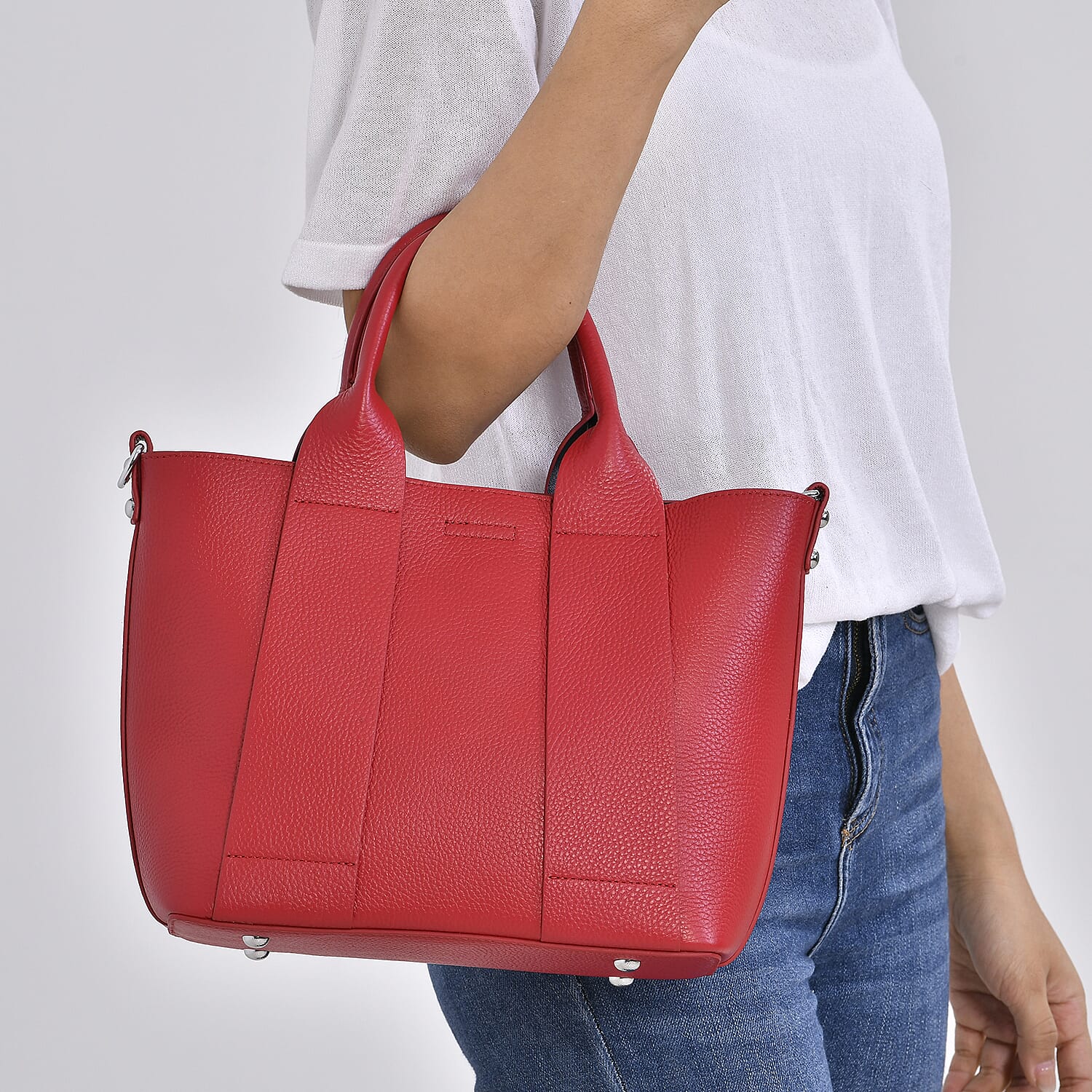 Closeout Buy- Genuine Leather Solid Bag with Long Shoulder Strap (120 cm) - Burgundy