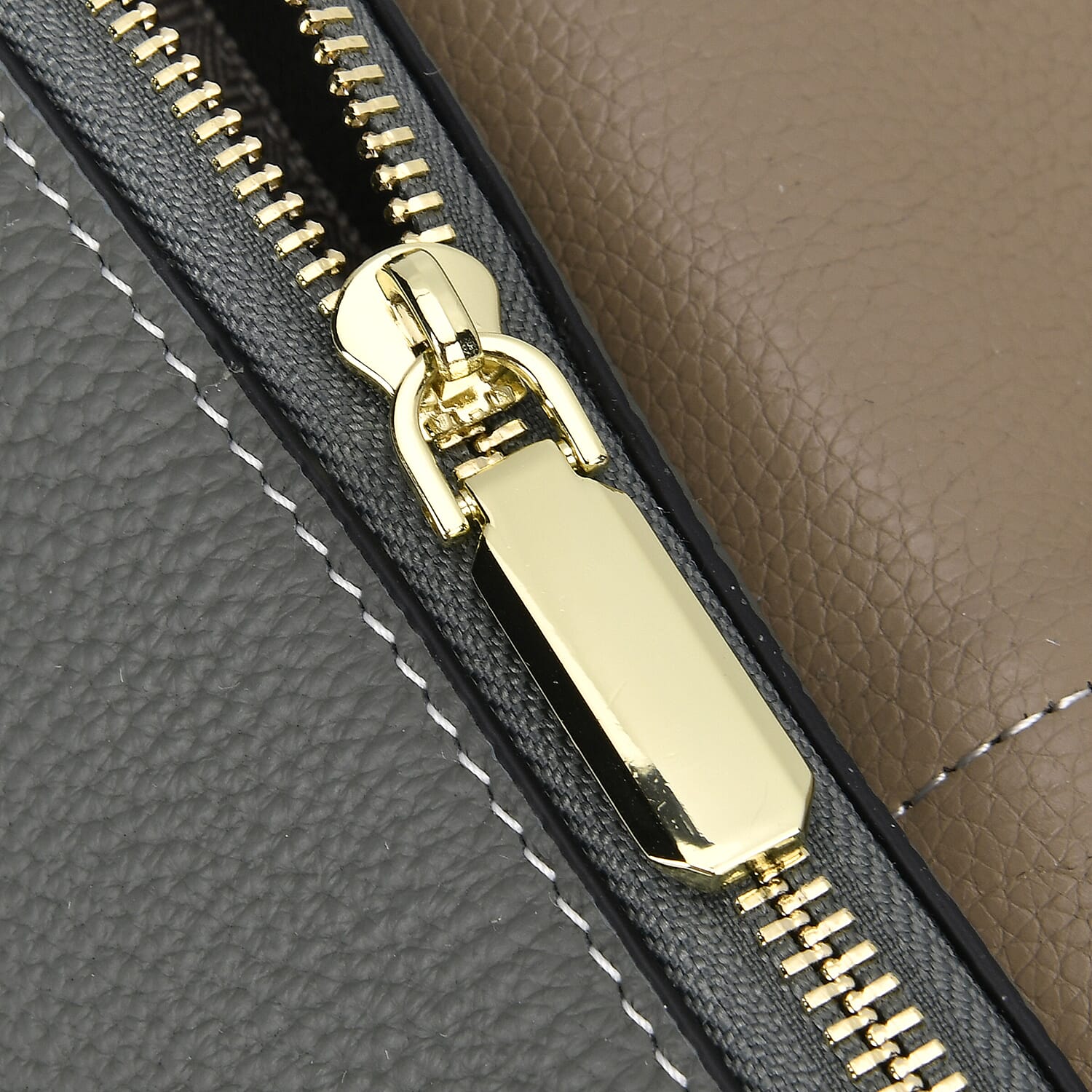 Genuine Leather Solid Crossbody Bag with Long Shoulder Strap - Olive - Khaki