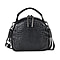 Genuine Leather Circle Crossbody Bag (Size 24x9x17 cm) - Grey