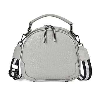https://tjcuk.sirv.com/Products/77/1/7710165/Genuine-Leather-Circle-Crossbody-Bag-Size-24x9x17-cm-Grey_7710165.jpg?w=342&h=342