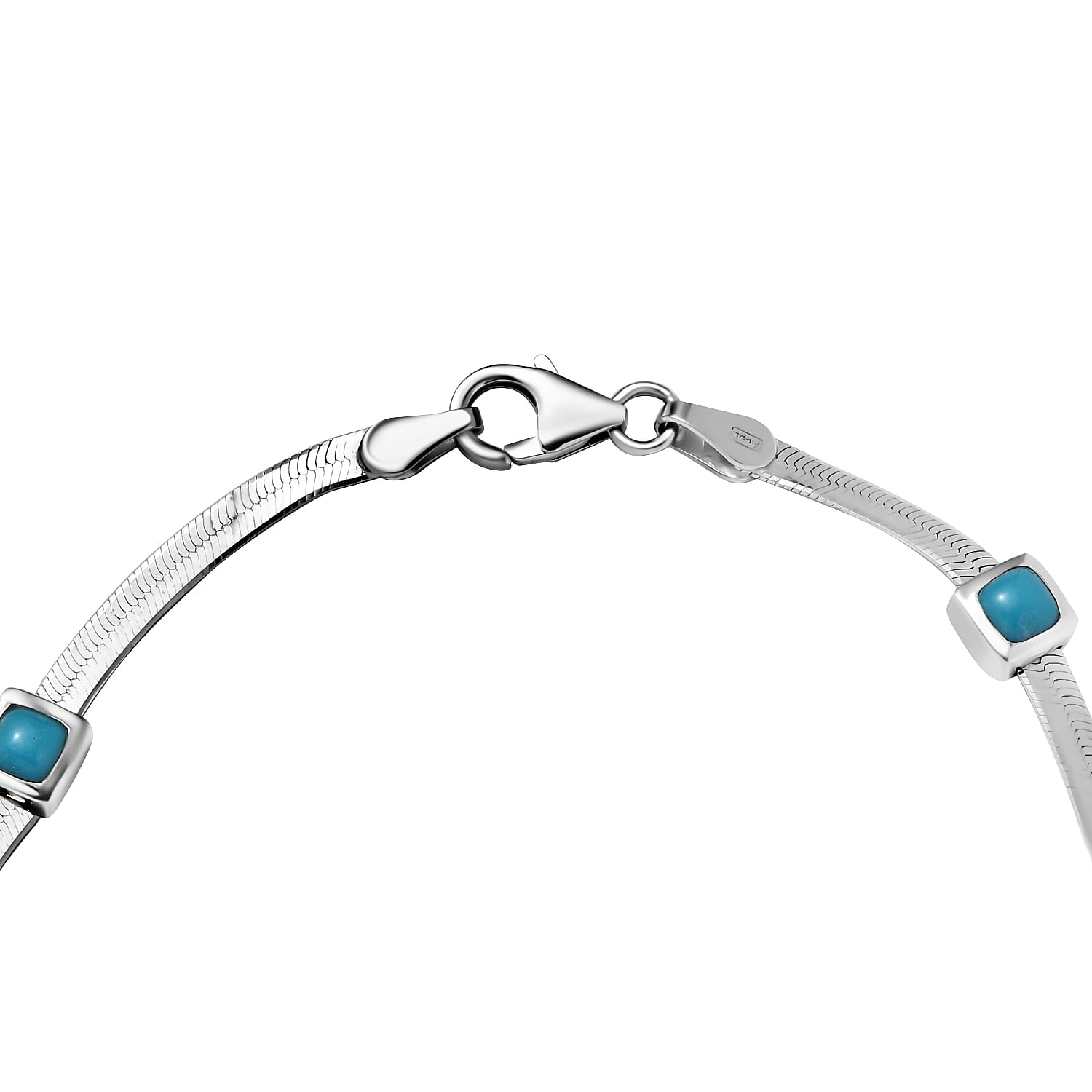 Arizona Sleeping Beauty Turquoise Bracelet (Size - 7.5) in Platinum Overlay Sterling Silver 1.80 Ct