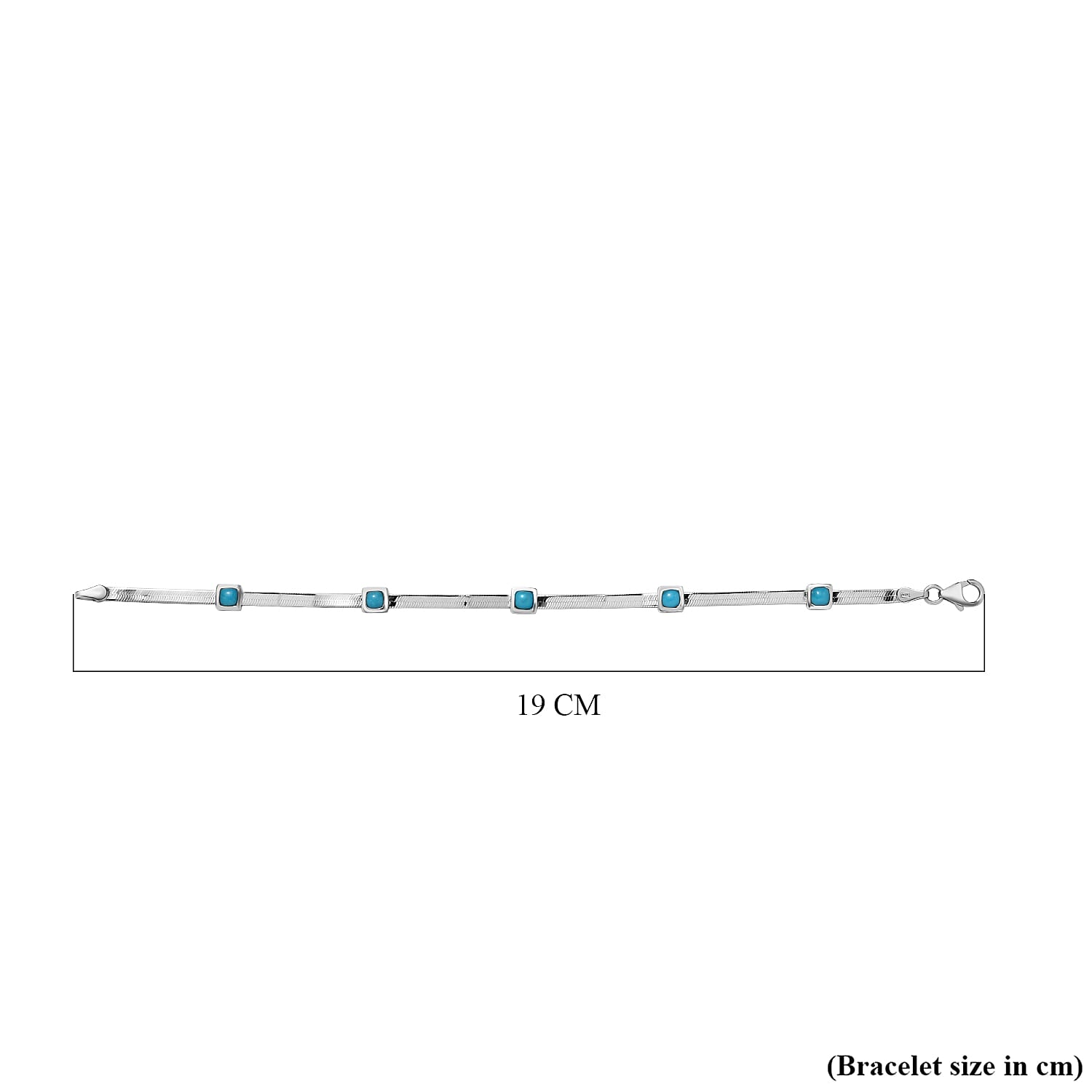 Arizona Sleeping Beauty Turquoise Bracelet (Size - 7.5) in Platinum Overlay Sterling Silver 1.80 Ct