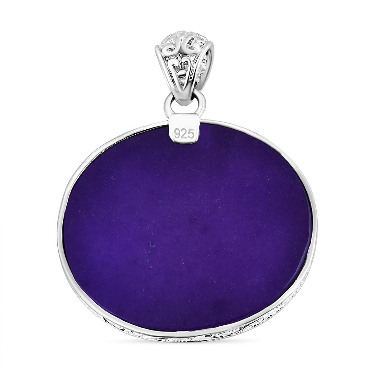 Royal Bali Collection - Purple Jade Dragon Pendant in Sterling Silver 55.00 Ct