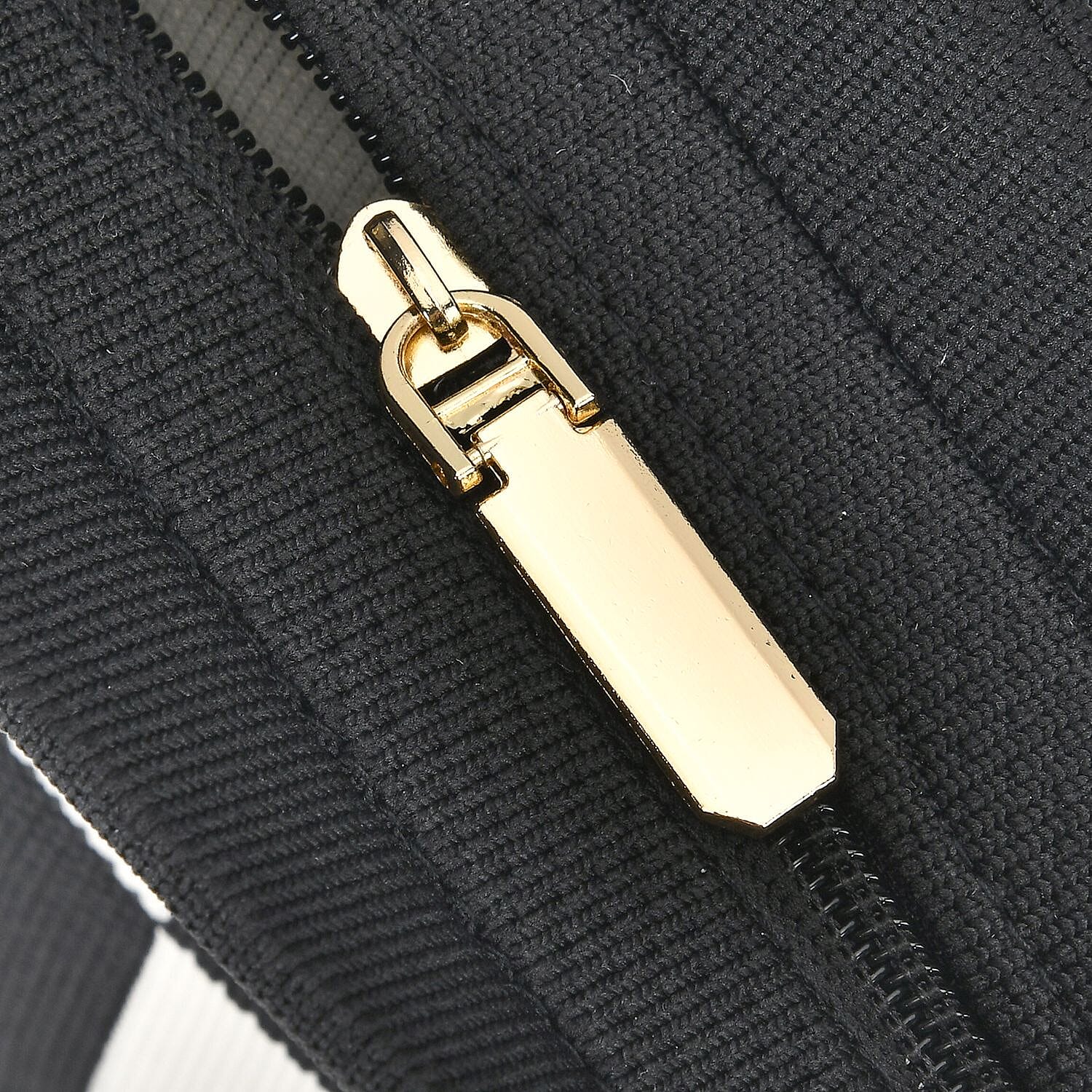 Check Pattern Crossbody Bag with Shoulder Strap - Black & White