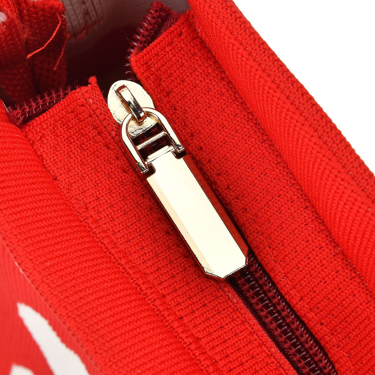 Heart Pattern Crossbody Bag with Shoulder Strap (120cm) - Red & White