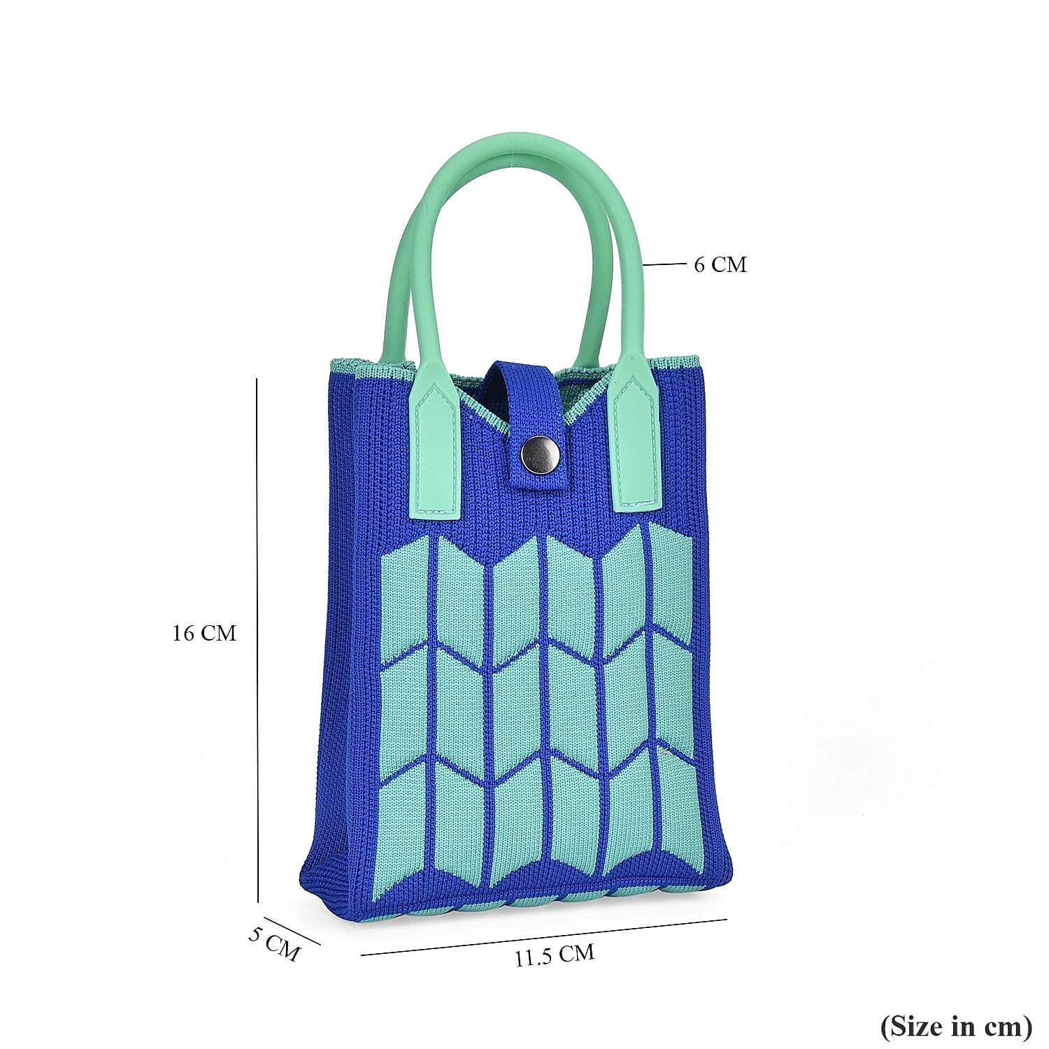  Wheat Patterned Crossbody Bag with Handle Drop - Blue & Green