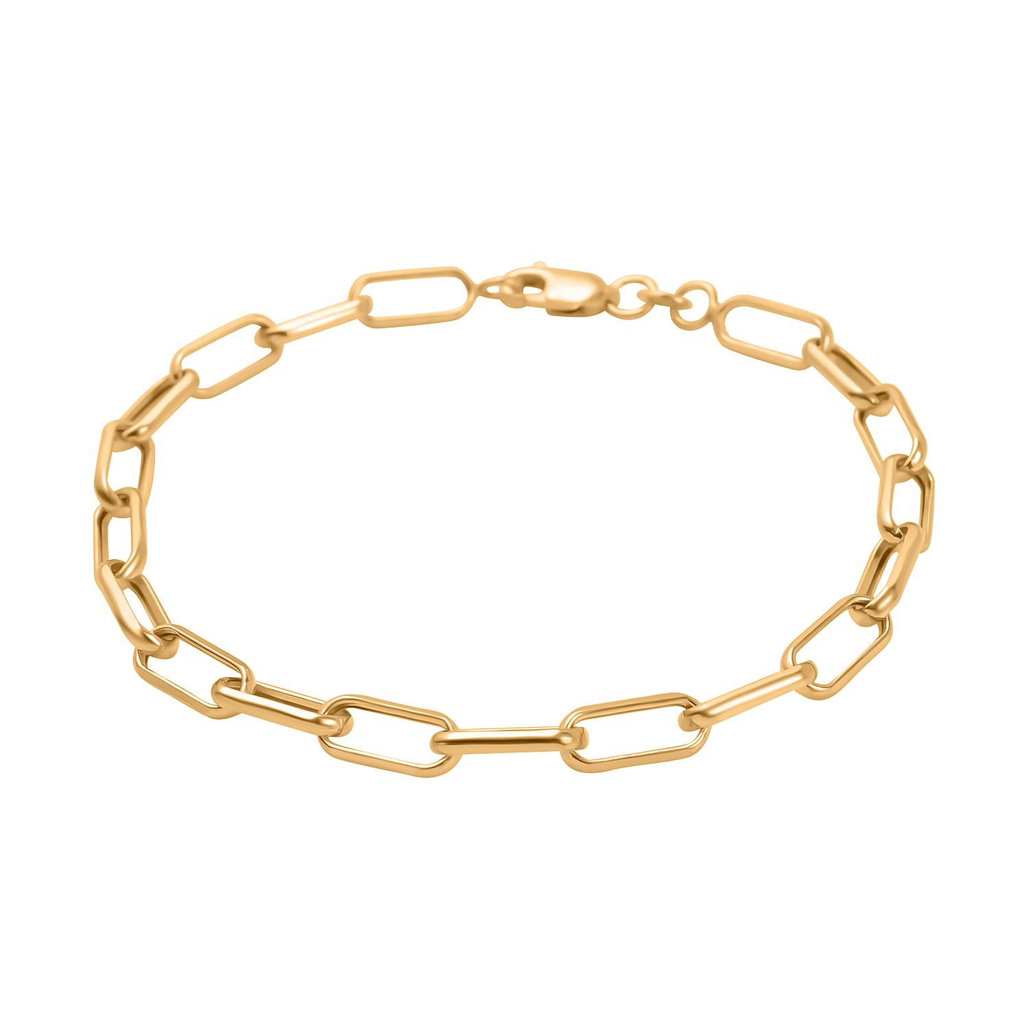 Designer Inspired 9K Yellow Gold Paperclip Bracelet (Size - 7.5), Gold Wt. 2.60 Gms