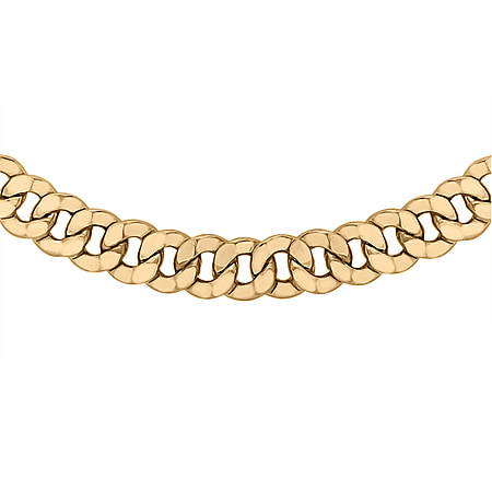 Vicenza Closeout -9K Yellow Gold Diamond Cut Round Curb Necklace (Size - 20), Gold Wt. 6.75 Gms