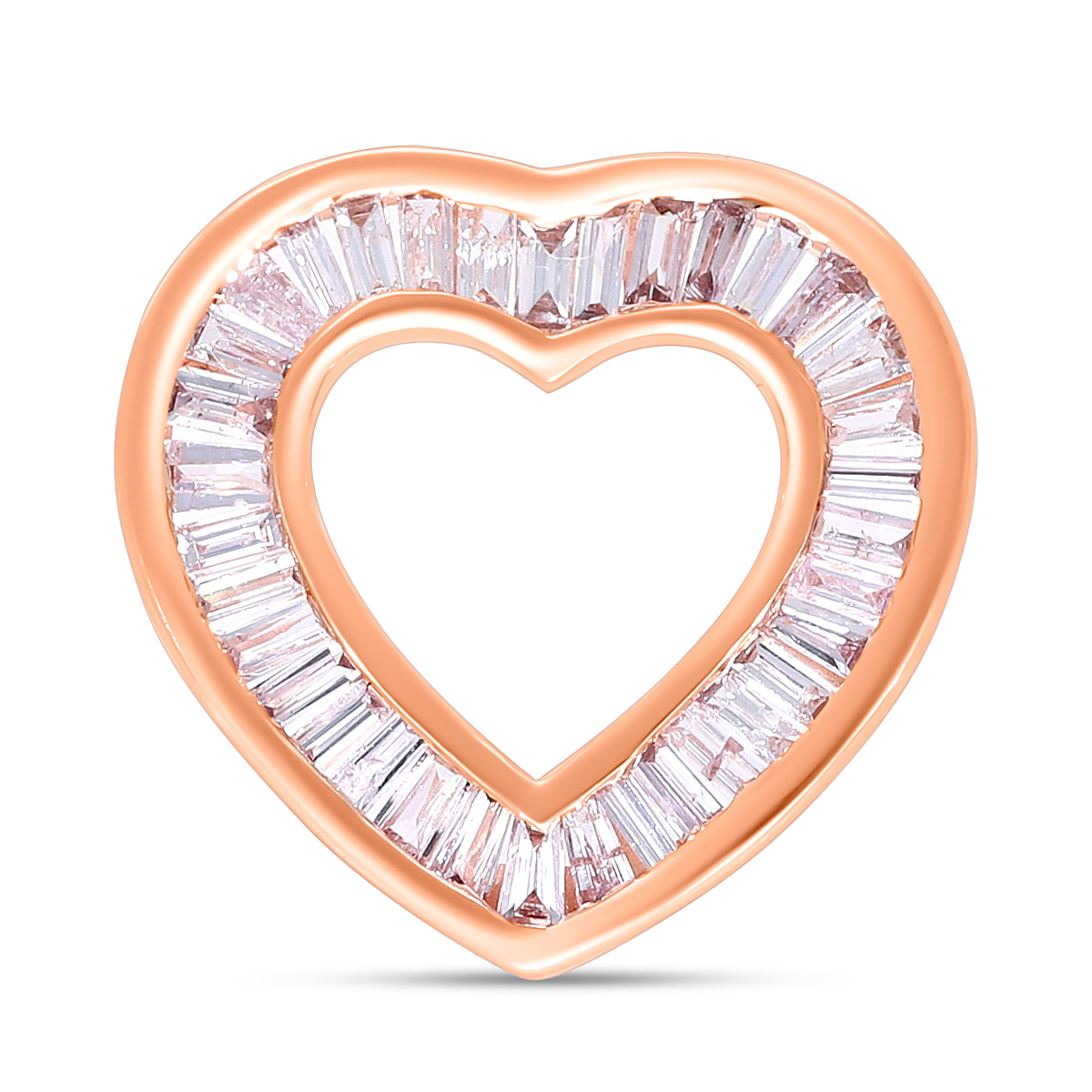 9K Rose Gold SGL Certified Pink Diamond Heart Pendant 0.52 Ct