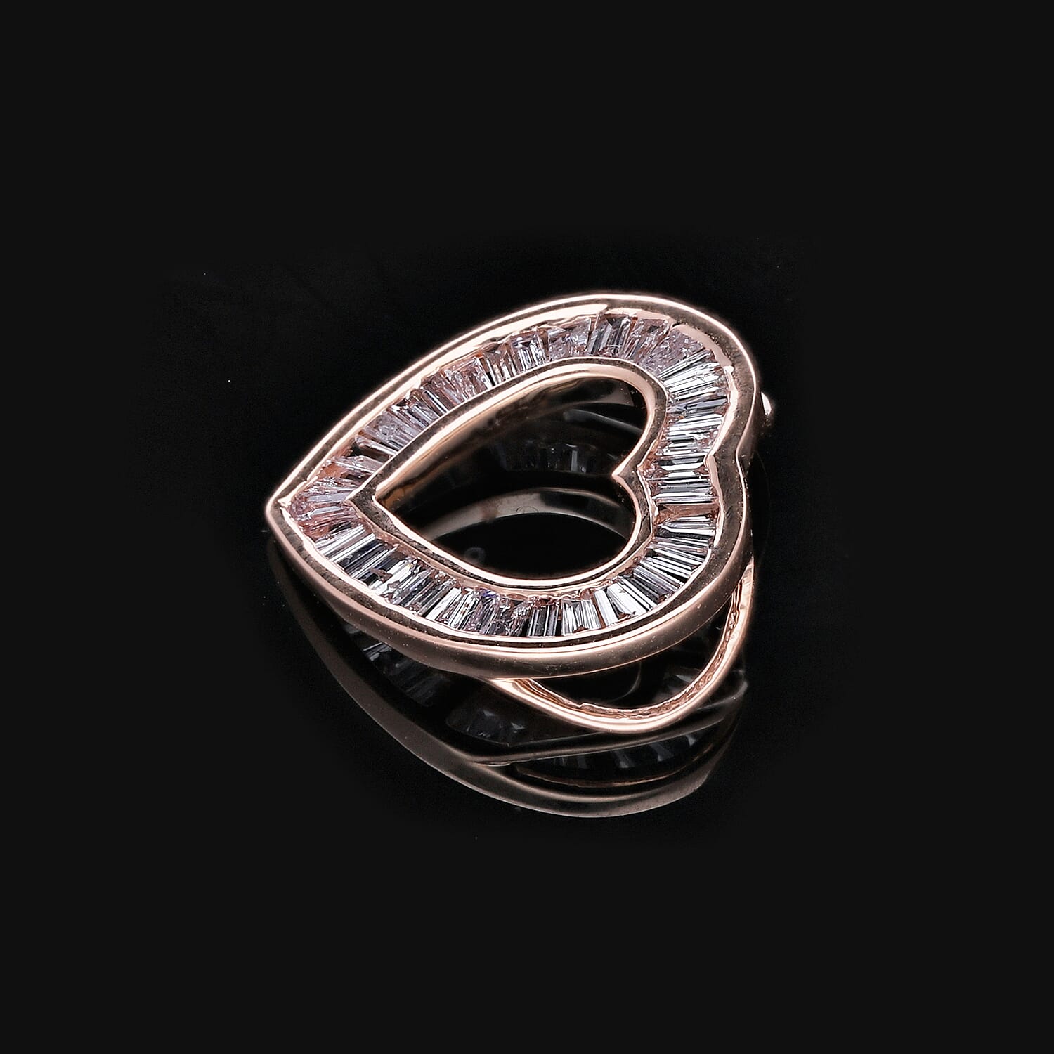 9K Rose Gold SGL Certified Pink Diamond Heart Pendant 0.52 Ct