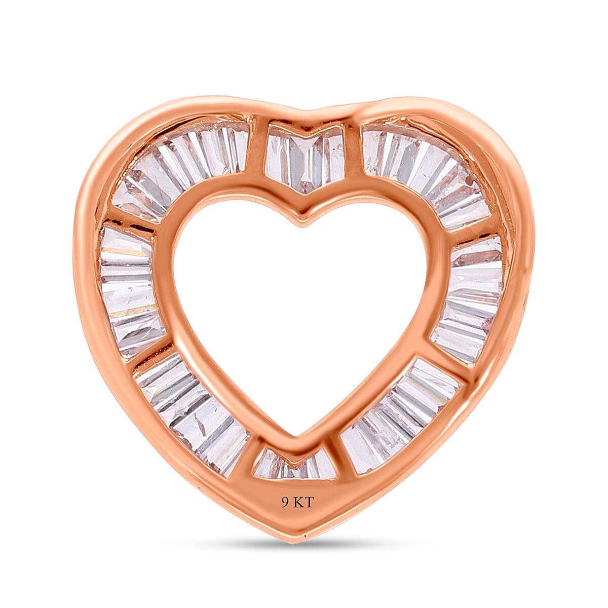 9K Rose Gold SGL Certified Pink Diamond Heart Pendant 0.52 Ct