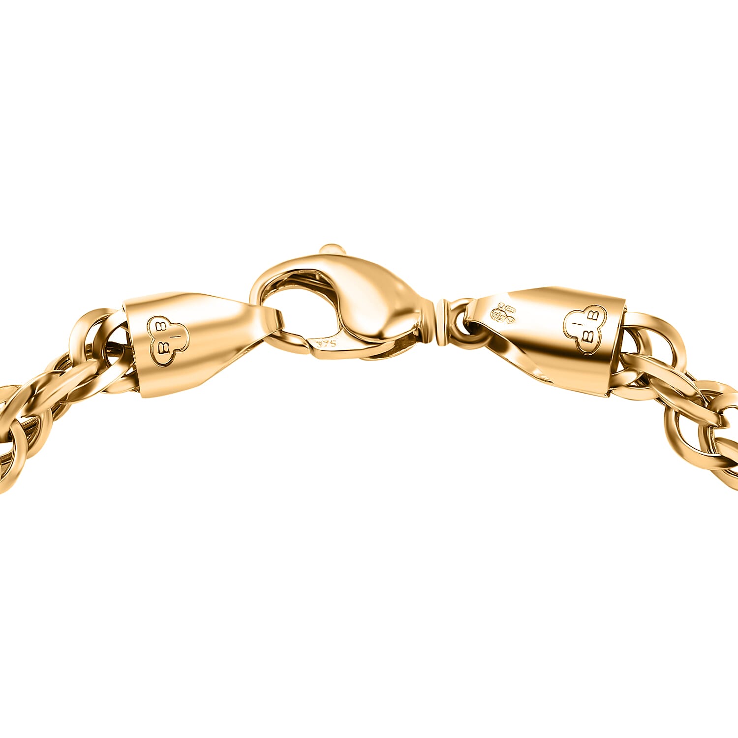 9K Yellow Gold Diamond Cut Prince of Wales Bracelet (Size - 7) 5 Grams