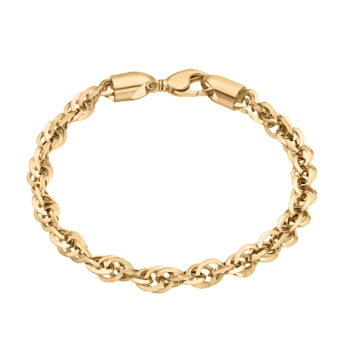 9K Yellow Gold Diamond Cut Prince of Wales Bracelet (Size - 7) 5 Grams