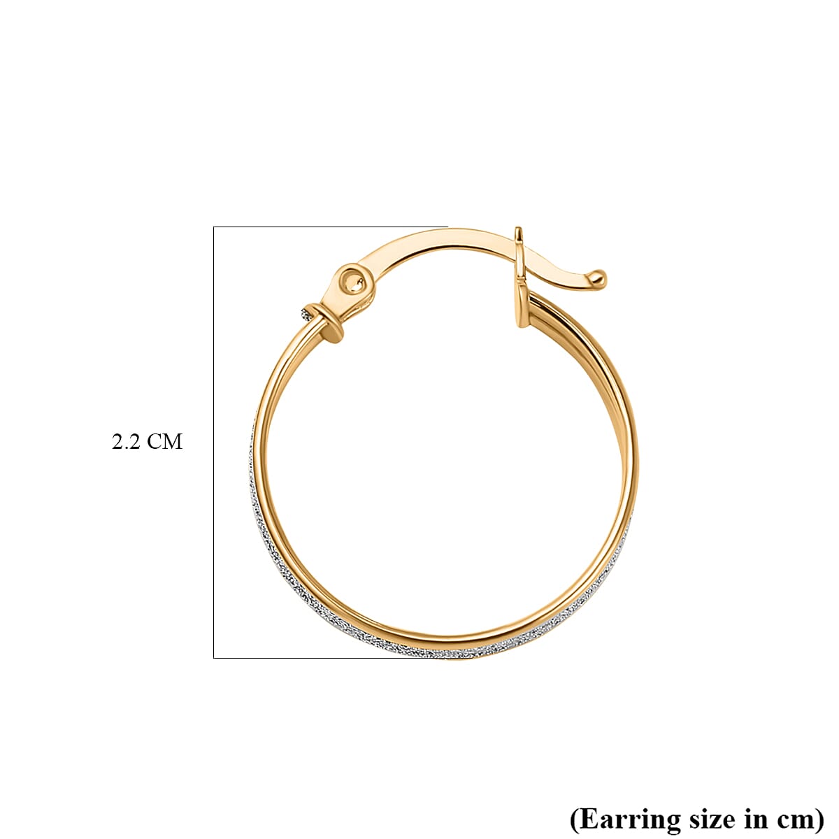 Vicenza Closeout - 9K Yellow Gold Stardust Creole Earrings