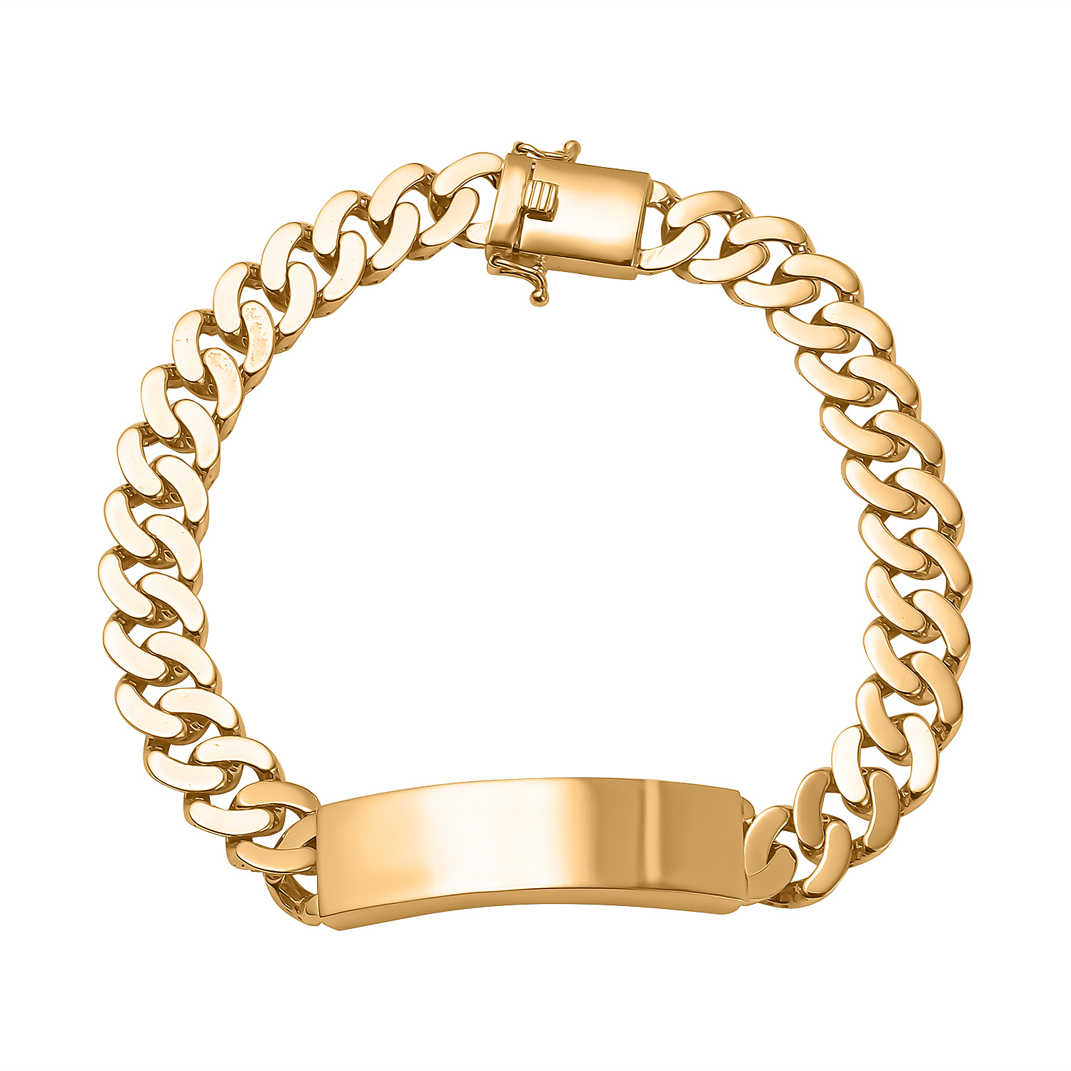 Preview Milan Closeout - 9K Yellow Gold Handcrafted Broad Curb ID Bracelet (Size - 8), Gold Wt. 16.50 Gms