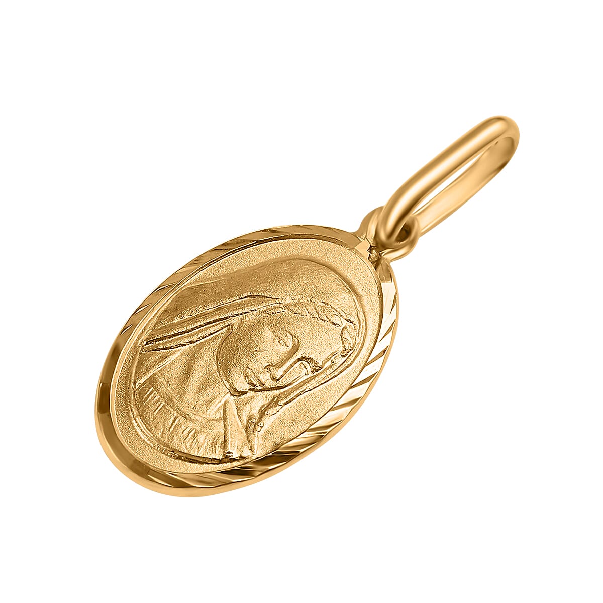 Vicenza Closeout - 9K Yellow Gold Oval Mary Pendant