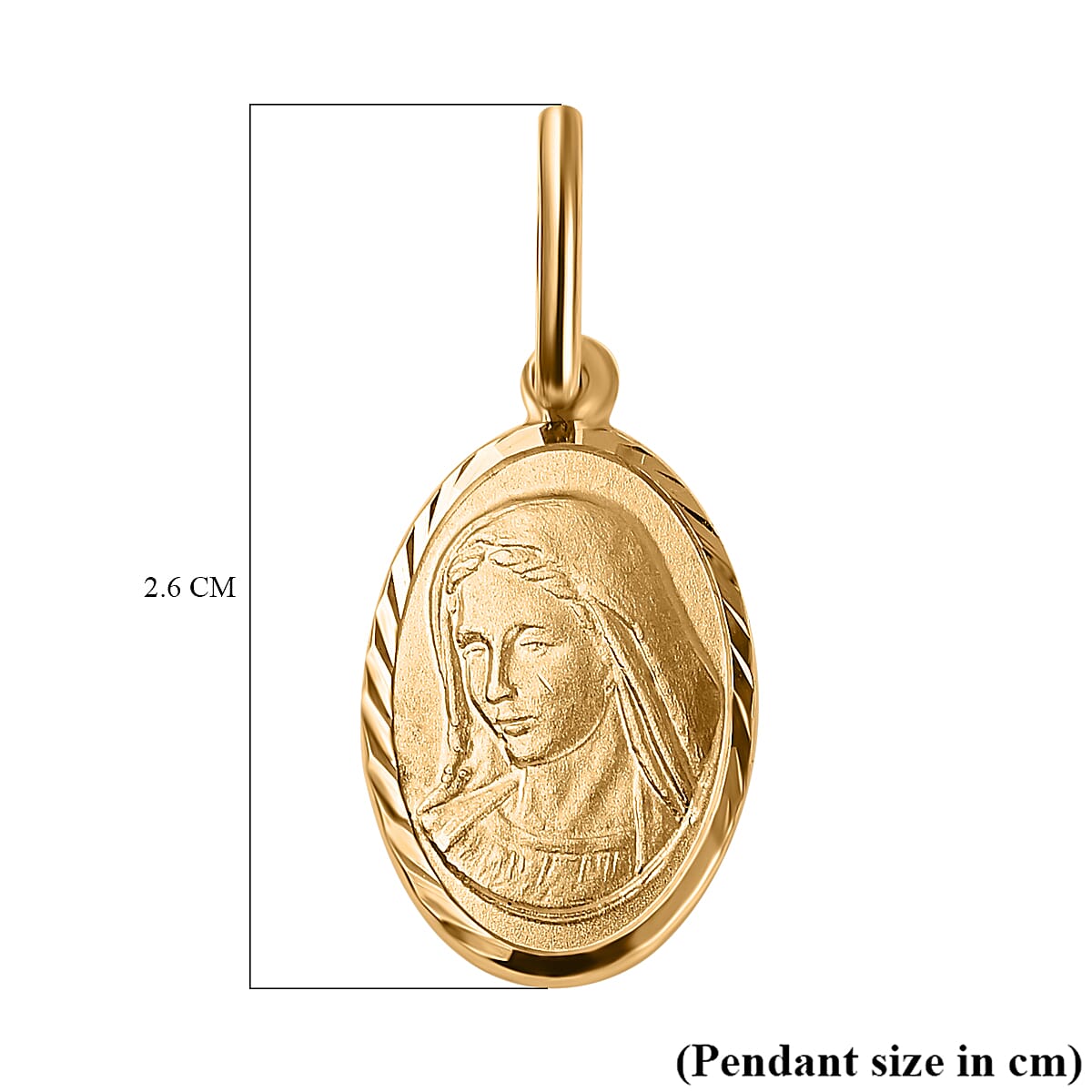 Vicenza Closeout - 9K Yellow Gold Oval Mary Pendant