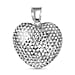 Vicenza Closeout - 9K White Gold Puff Mesh Heart Pendant