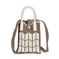 Rhombus Pattern Crossbody Bag with Handle Drop