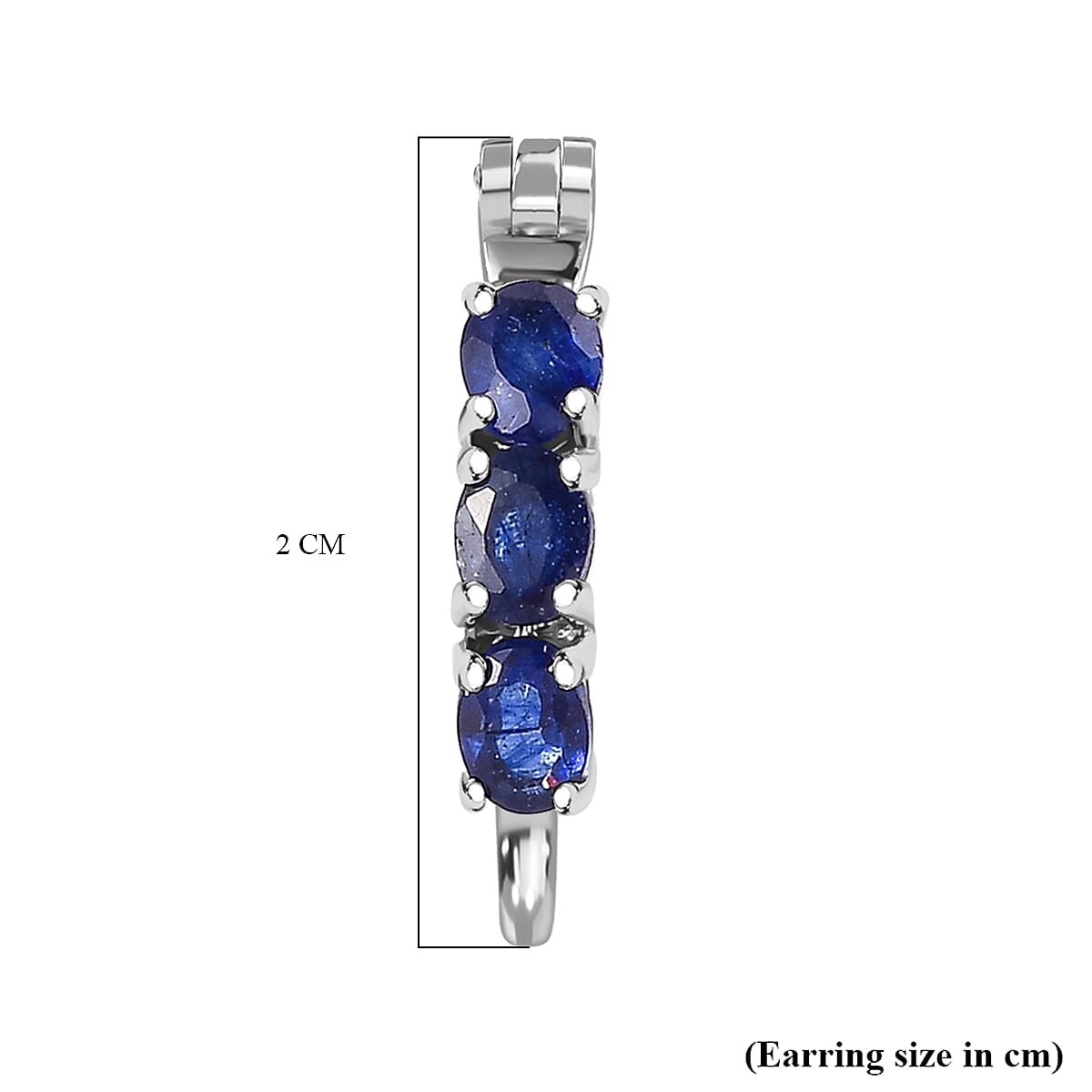 Masoala Sapphire Hoop Earrings in Platinum Overlay Sterling Silver  1.60 Ct.