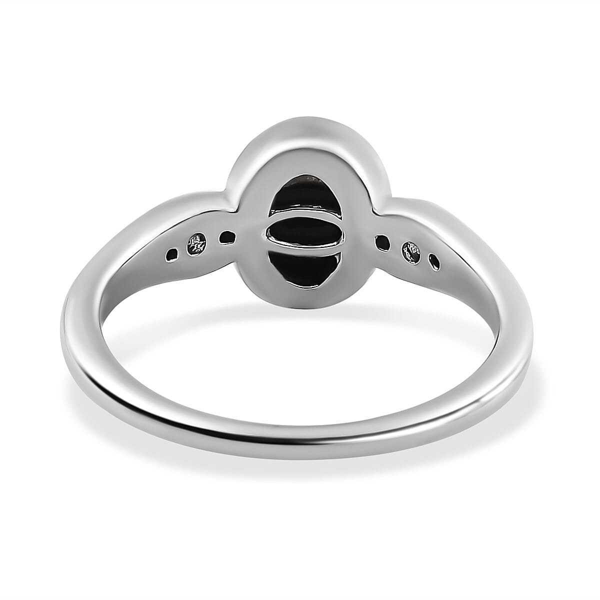 Boulder Opal Triplet & Natural Zircon Ring in Platinum Overlay Sterling Silver 1.10 Ct