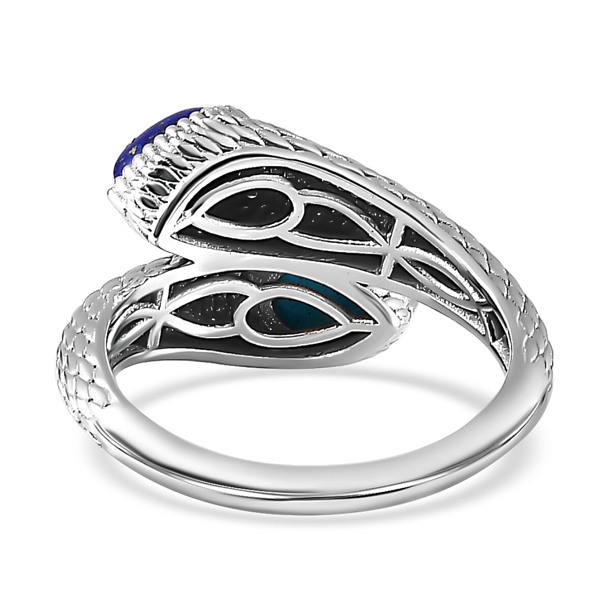 Tucson Special - Arizona Sleeping Beauty Turquoise Bypass Ring in Platinum Overlay Sterling Silver 1.69 Ct.